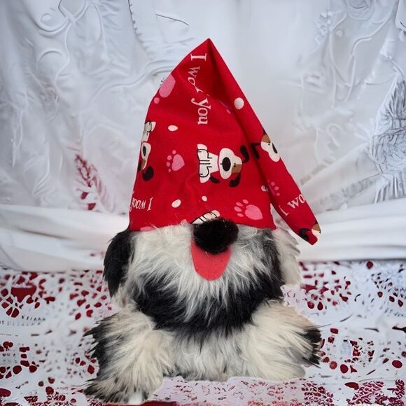 I WOOF YOU PUPPY VALENTINES GNOME HANDCRAFTED - Picture 1 of 6
